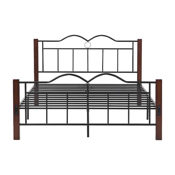 Utopia 4niture Rachele Full Size Brown Platform Bed With Wooden Feet