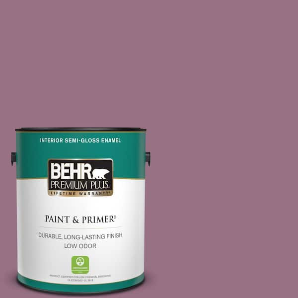 BEHR PREMIUM PLUS 1 gal. #690D-6 Meadow Flower Semi-Gloss Enamel Low Odor Interior Paint & Primer