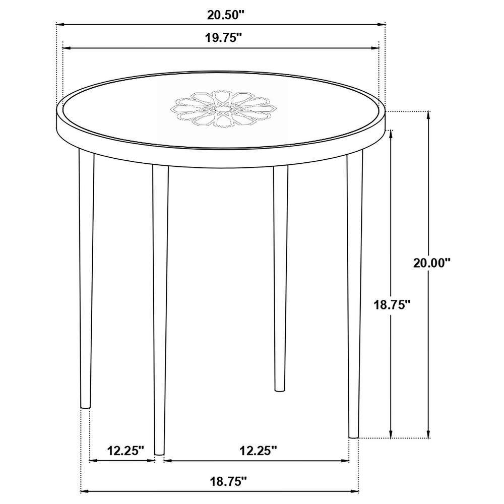 Round White Marble and Black Iron Side Table