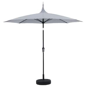 9 ft. Wide Crank Handle Market Patio Umbrella with Pagoda Tip in Gray