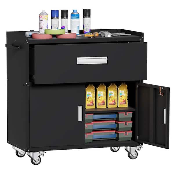 Zeus & Ruta 35.43 in.W x 30.31 in.D x 18.11 in.H Black Steel
