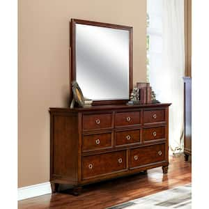 New Classic Furniture Tamarack Brown Cherry 8-Drawer 62 in. Dresser with Mirror