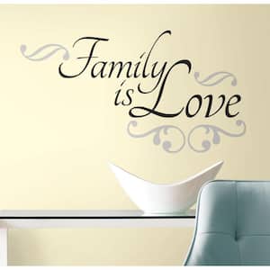 10 in. x 18 in. Family is Love 12-Piece Peel and Stick Wall Decals
