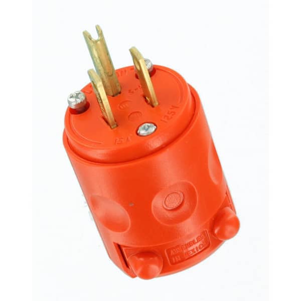 15 Amp 125-Volt 3-Wire Plug, Orange 515PV-OR