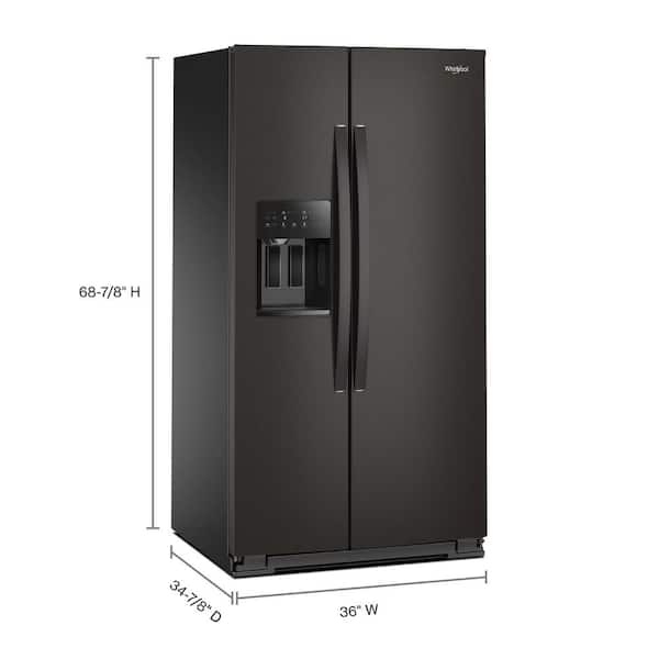 Whirlpool Side x Side Fridge (WRSF5536RV) - Black Stainless Finish Whirlpool Side x Side Fridge (WRSF5536RV) - Black Stainless Finish