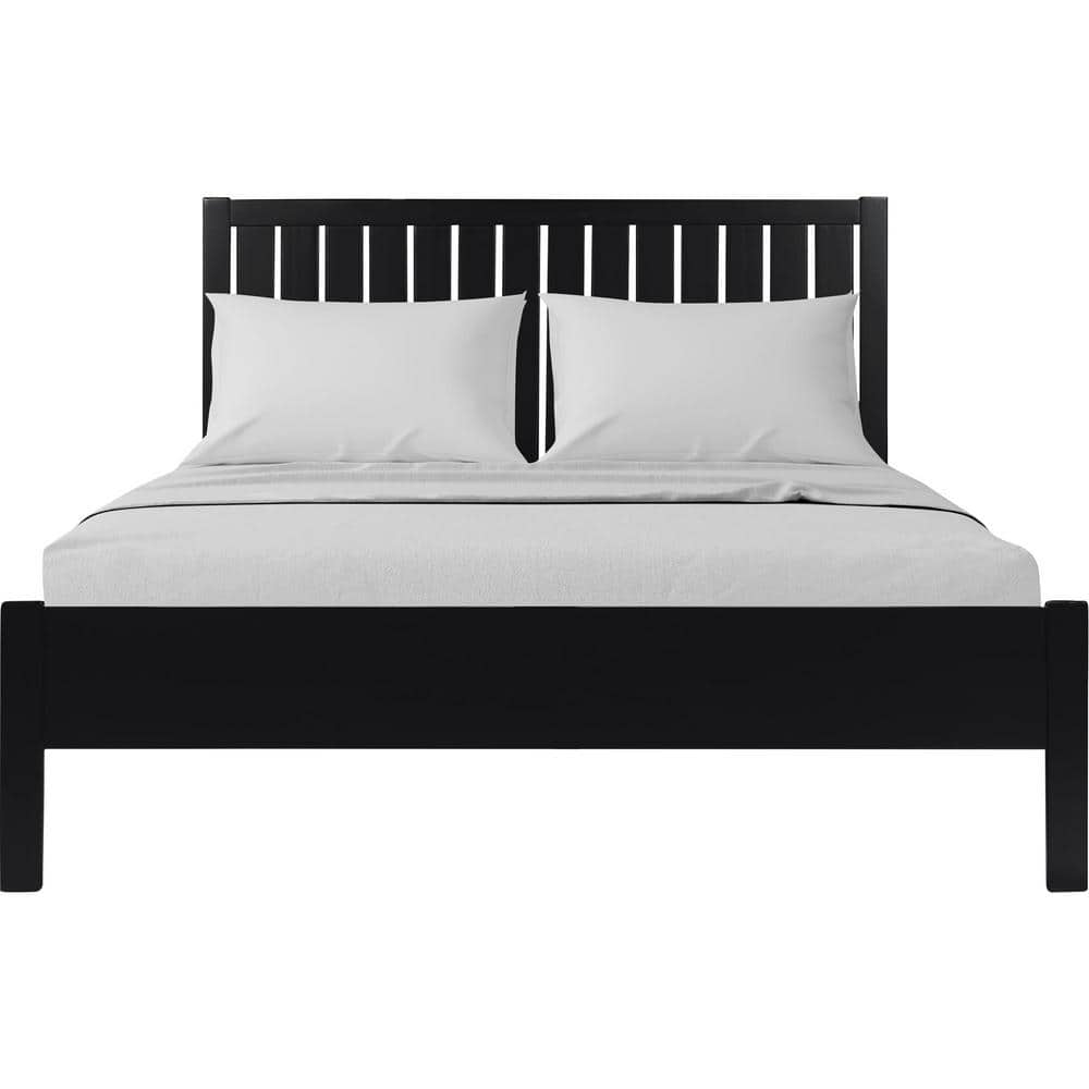 Graham Black Wood Frame Queen Platform Bed -  Camden Isle, 114132