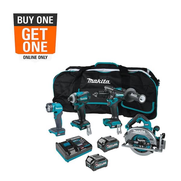 40V Max XGT Brushless Cordless 4-Piece Combo Kit (Hammer Driver-Drill/Impact Driver/Circ Saw/Flashlight) 2.5Ah/4.0Ah