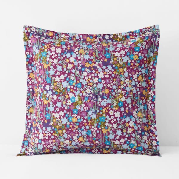 Company Cotton Idril Floral Percale Magenta Pink Euro Sham