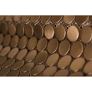 Copper Penny Round 12 in. x 12 in. x 8 mm Stainless Steel Metal Mosaic Wall Tile