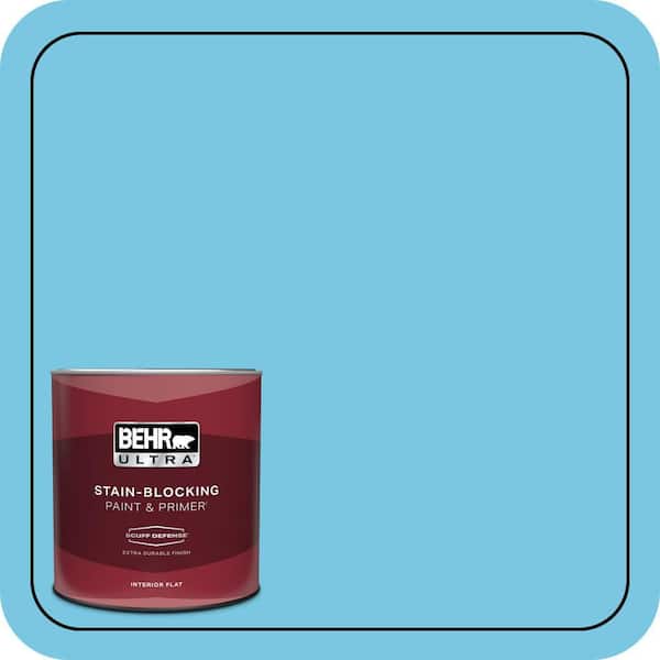 BEHR ULTRA 1 qt. #530B-4 Bliss Blue Extra Durable Flat Interior Paint & Primer