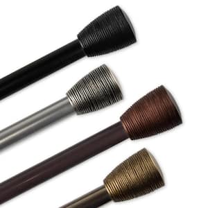 13/16'' Dia Adjustable 18-28'' Single Curtain Rod in Antique Brass with Senna Finials