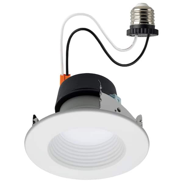 SATCO 4 in. Adjustable CCT Canless Remodel IC Rated Dimmable Indoor Integrated LED Recessed Light Trim