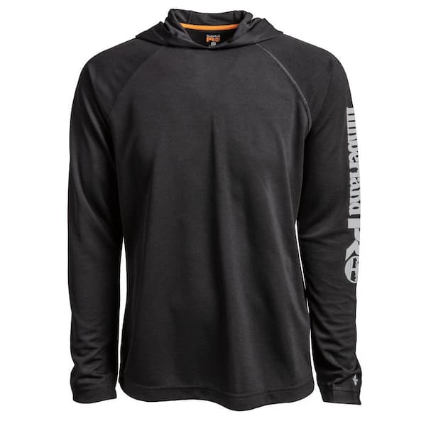 Timberland PRO Wicking Good Men's Size L Jet Black Polyester Double Knit Hoodie