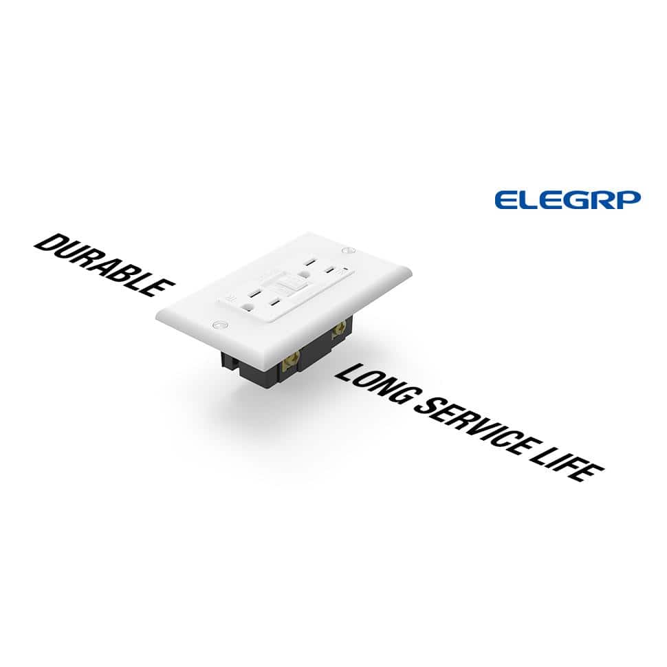 White 15 Amp Tamper Resistant GFCI Duplex Outlet with Wall Plate