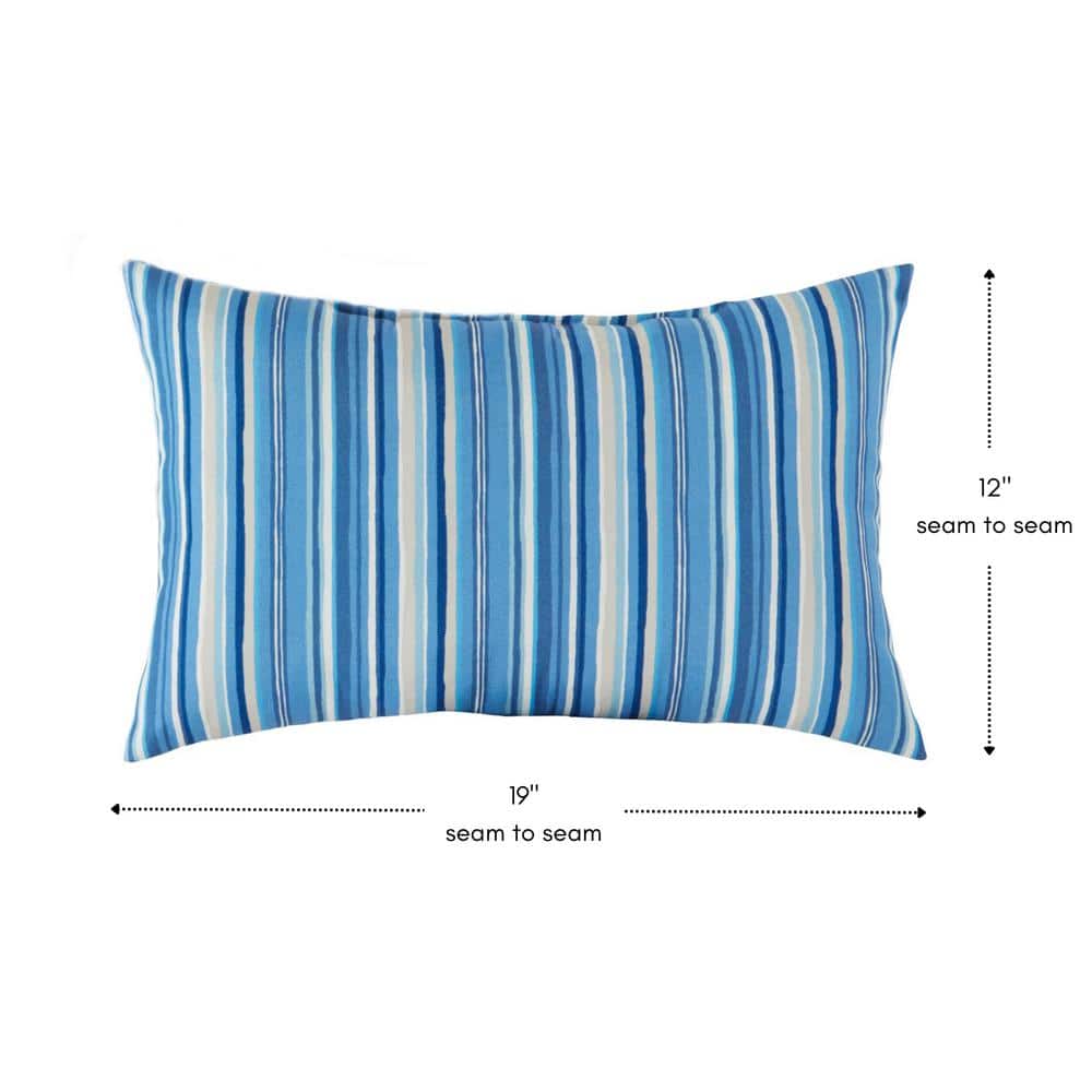 Sapphire Stripe Outdoor Lumbar Throw Pillow Set