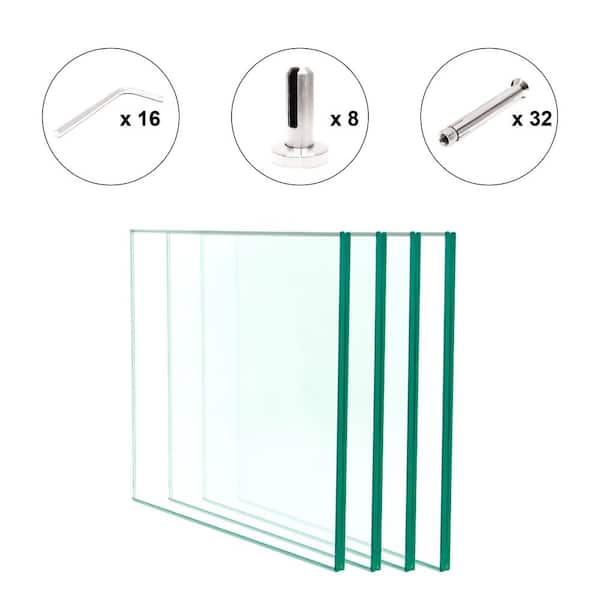 CREATIVE SURFACES 48 in. x 39 in. x 0.53 in. Laminated Tempered Glass Panel Kit