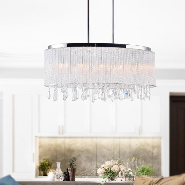 Benson 5 Light Drum Shade Chandelier With Chrome Finish