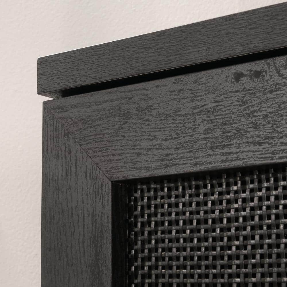 Raven Oak Large Hutch with Rattan Inserts