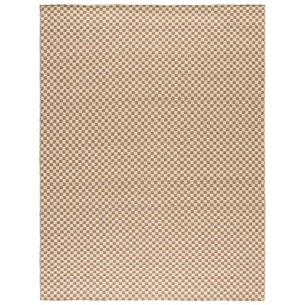 Natural Fiber 9 ft. x 12 ft. Ivory/Natural Check Area Rug
