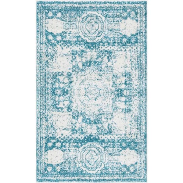 Unique Loom Bromley Wells Turquoise 3' 3 x 5' 3 Area Rug