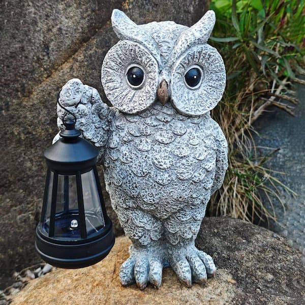 Owl Garden Statues with Solar Lights L0DZNYB1MX - The Home Depot