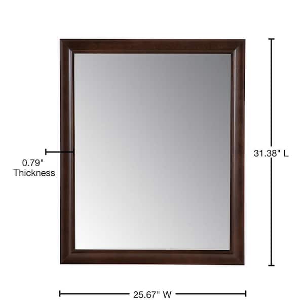 25.67 in. W x 31.38 in. H Framed Rectangular Bathroom Vanity Mirror in Blue 25.67 in. W x 31.38 in. H Framed Rectangular Bathroom Vanity Mirror in Blue