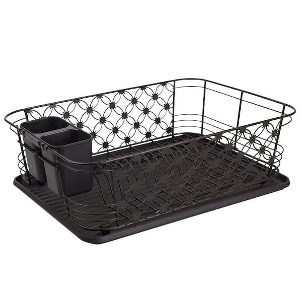 Home Basics 3Piece Black Decorative Wire Dish RackDD47838 The Home Depot