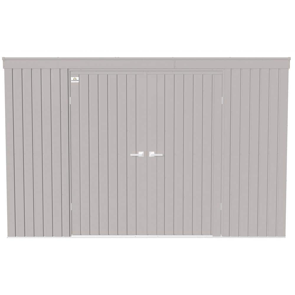 Arrow Elite 10 ft. W x 4 ft. D Cool Grey Metal Premium Vented Corrosion Resistant Steel Storage Shed 35 sq. ft.