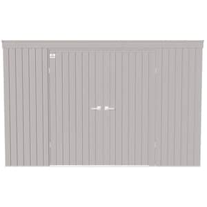 Elite 10 ft. W x 4 ft. D Cool Grey Metal Premium Vented Corrosion Resistant Steel Storage Shed 35 sq. ft.
