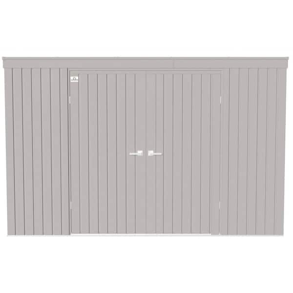Arrow Elite 10 ft. W x 4 ft. D Cool Grey Metal Premium Vented Corrosion Resistant Steel Storage Shed 35 sq. ft.