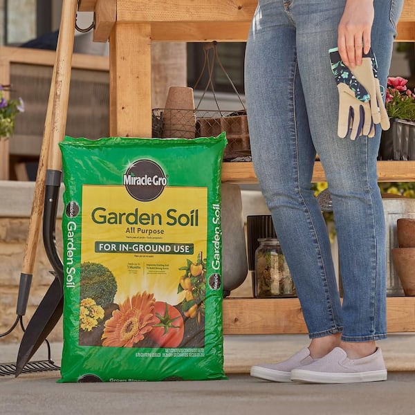 Miracle-Gro - Garden Soil All Purpose 0.75 cu. ft. for In-Ground Use, Gardens and Raised Beds, Flowers, Vegetables, Trees, Shrubs