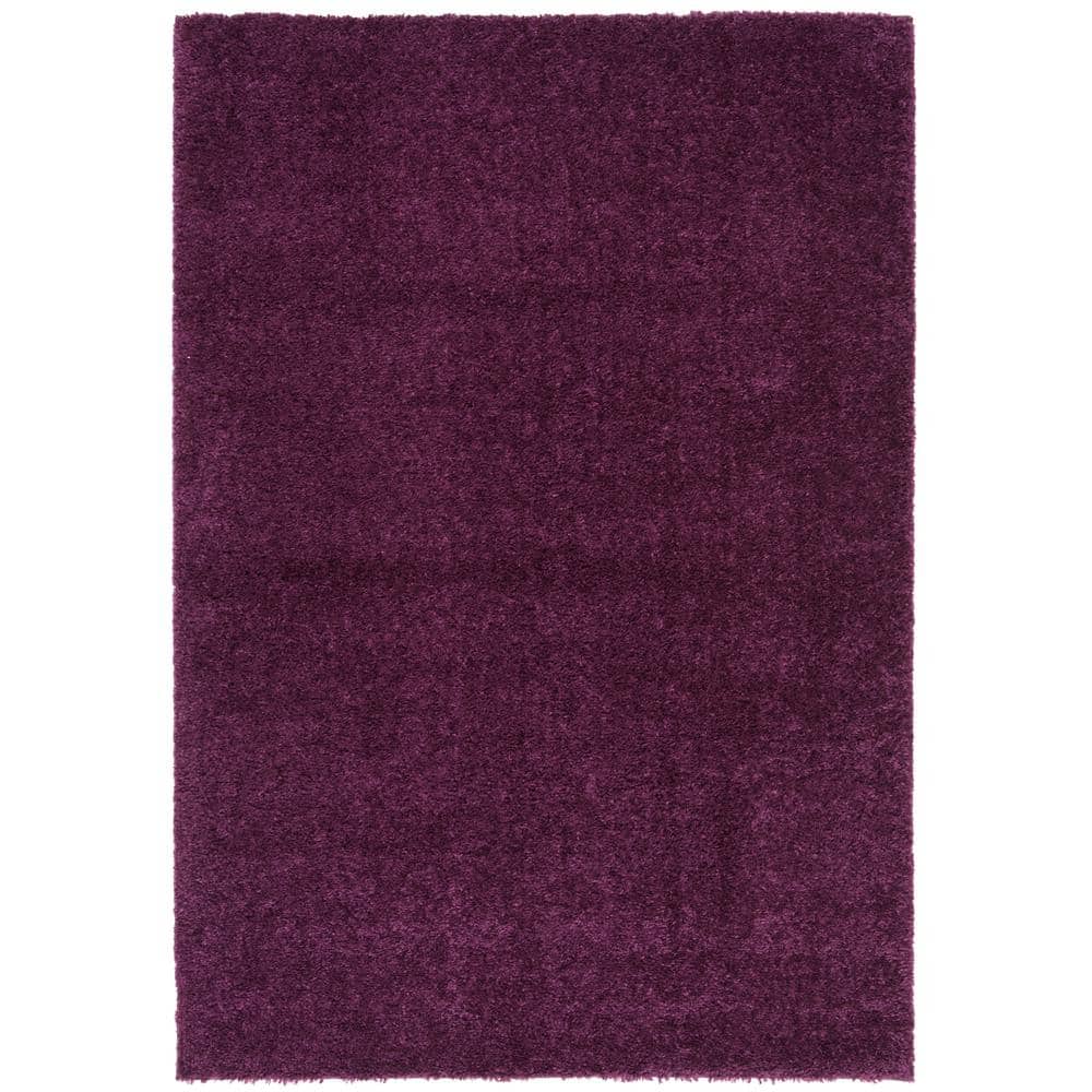 Plush Purple Square Shag Rug 6' x 9' - Hand-knotted Easy Care