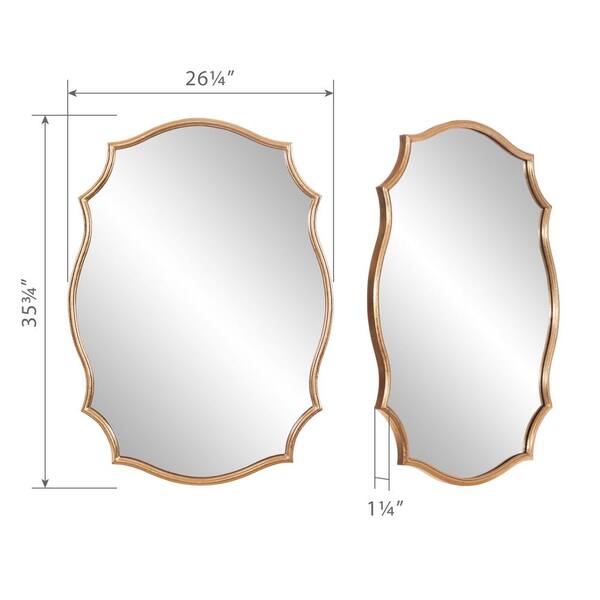 Gold 3D Quirky Art Deco Mirror With Hanging Hooks New 50 x 60 cm