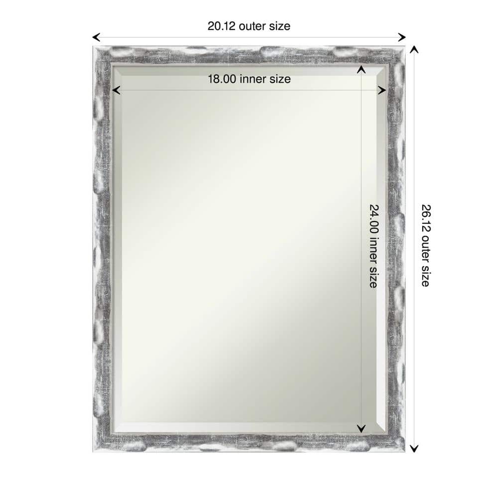 Scratched Wave Chrome 20" x 26" Rectangular Wall Mirror