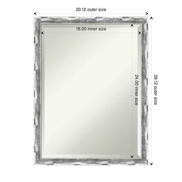 Style Selections 26-in W x 32-in H Silver Beveled Wall Mirror in the Mirrors  department at