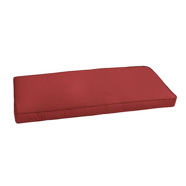 SORRA HOME 60 in. x 18 in. Indoor/Outdoor Corded Bench Cushion in Sunbrella Cast Pomegranate