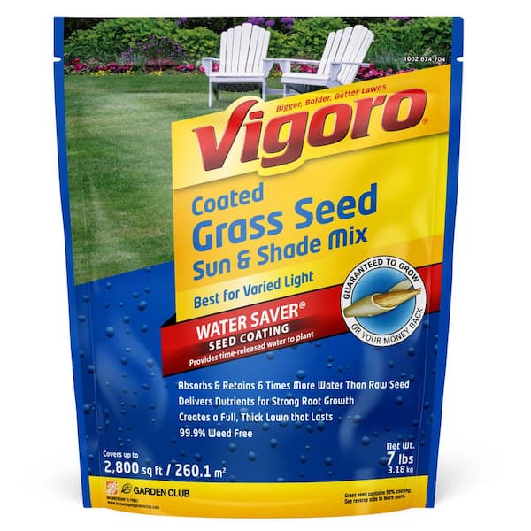 Vigoro 7 lbs. Sun and Shade Grass Seed Mix with Water Saver Seed Coating 25445 The Home Depot