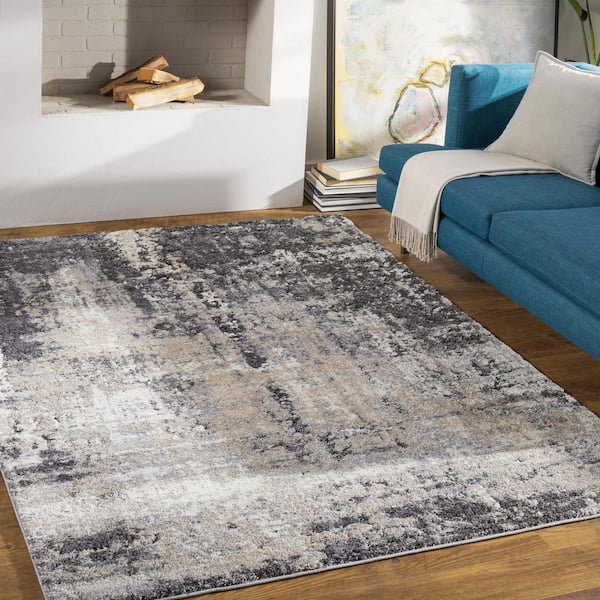 Tuscany Charcoal Modern Abstract 7 ft. x 10 ft. Area Rug