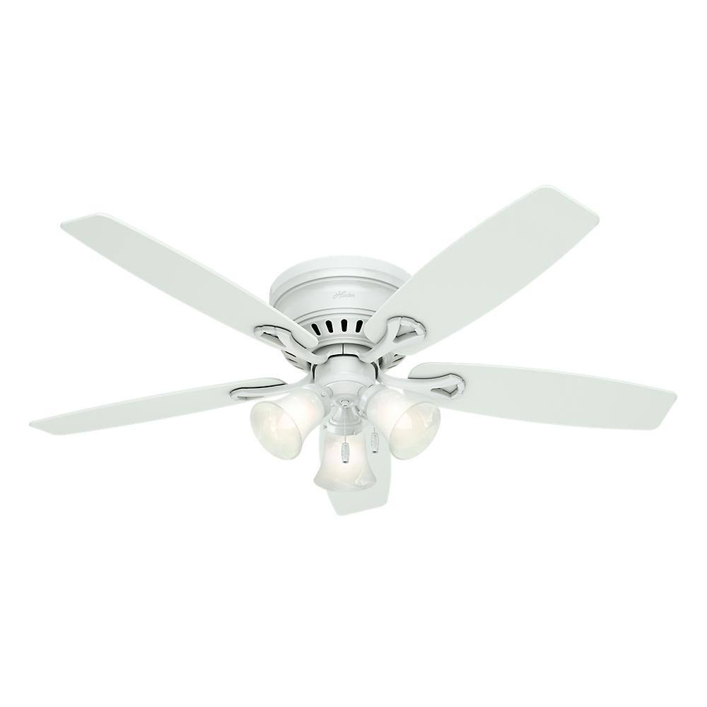 Reviews For Hunter Oakhurst 52 In Indoor Low Profile White Ceiling Fan With Light 52012 The Home Depot