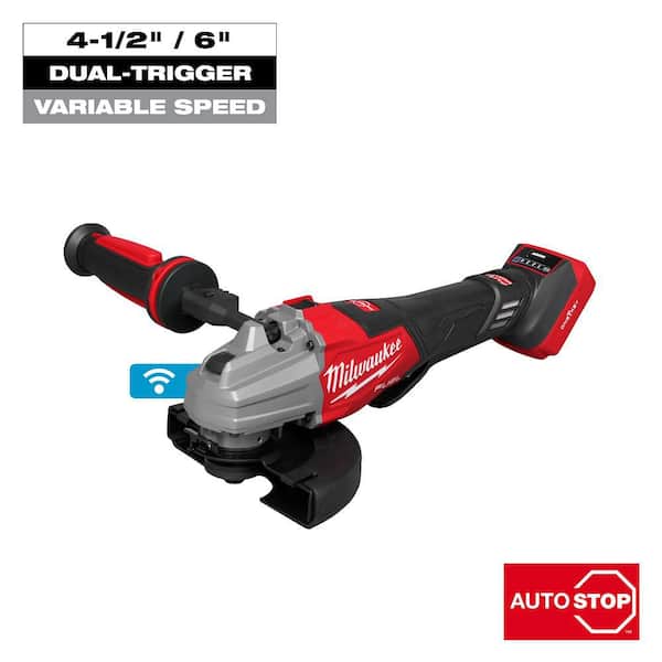 M18 FUEL ONE-KEY 18V Lithium-Ion Cordless 4-1/2 in. /6 in. Dual Trigger Braking Grinder with Paddle Switch