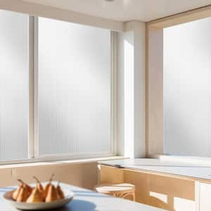 23.6 in. W x 78.7 in. L Decorative Frosted Privacy Window Film, Adhesive-Free Living Room Window Film