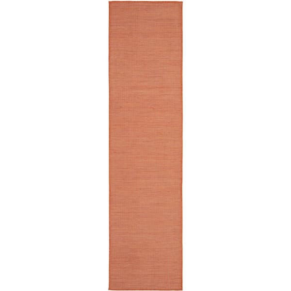 Positano Terracotta 2 ft. x 6 ft. Indoor/Outdoor Solid Contemporary Runner Area Rug