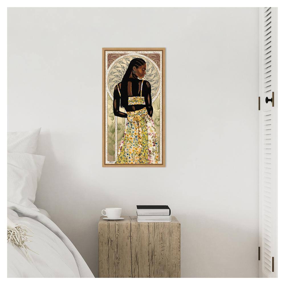 Natural Beauty in Gold II Canvas Print with Maple Frame