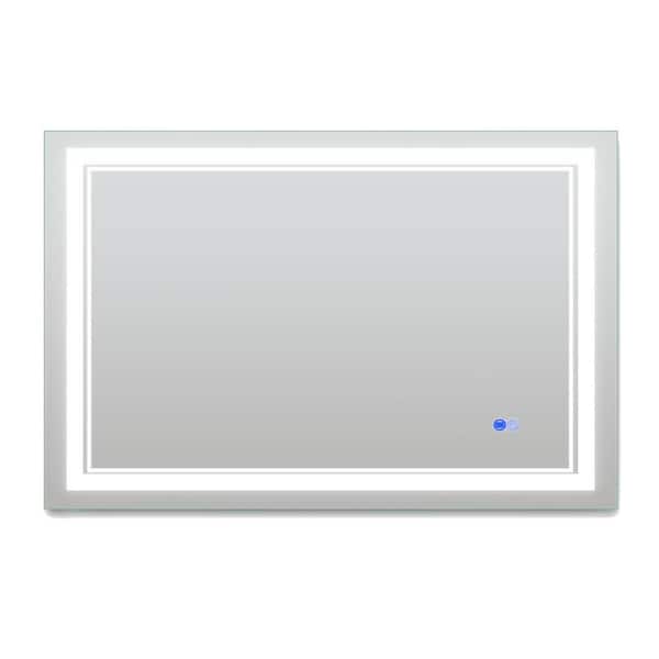 Unbranded 55 in. W x 36 in. H Rectangular Frameless LED Wall Mount Anti-Fog Dimmable Modern Decorative Bathroom Vanity Mirror