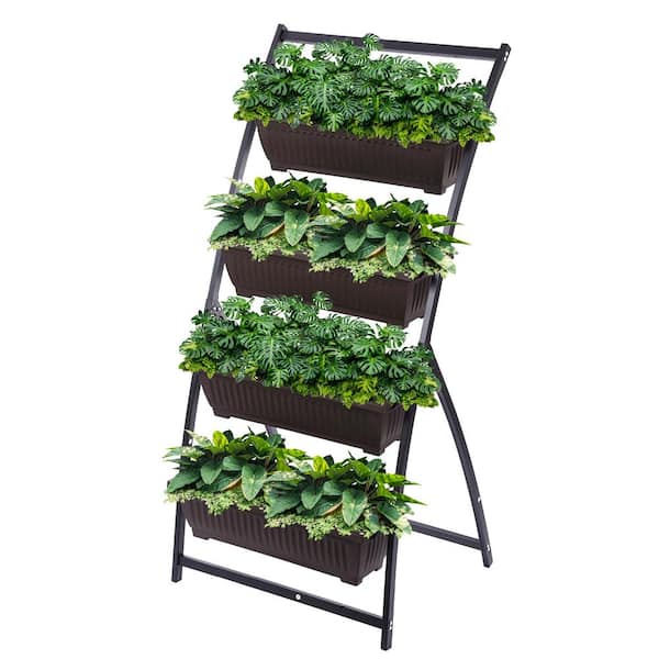 KHOMO GEAR 6 ft. Tall Vertical Planter with 4 Urban Orchard Pots for Flowers and Plants Garden
