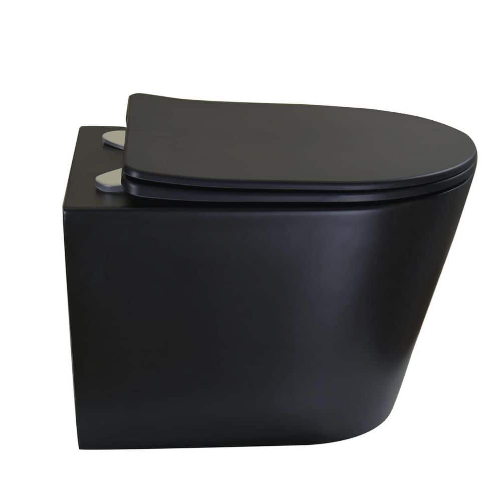 Wall Hung 12 in. Round D Shaped Toilet Bowl Only in Black With Rimless Flush Modern Design price history on PriceWatchPro