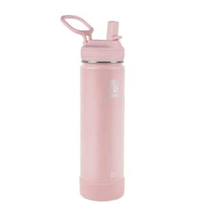 Actives 22 oz. Blush Insulated Stainless Steel Water Bottle with Straw Lid