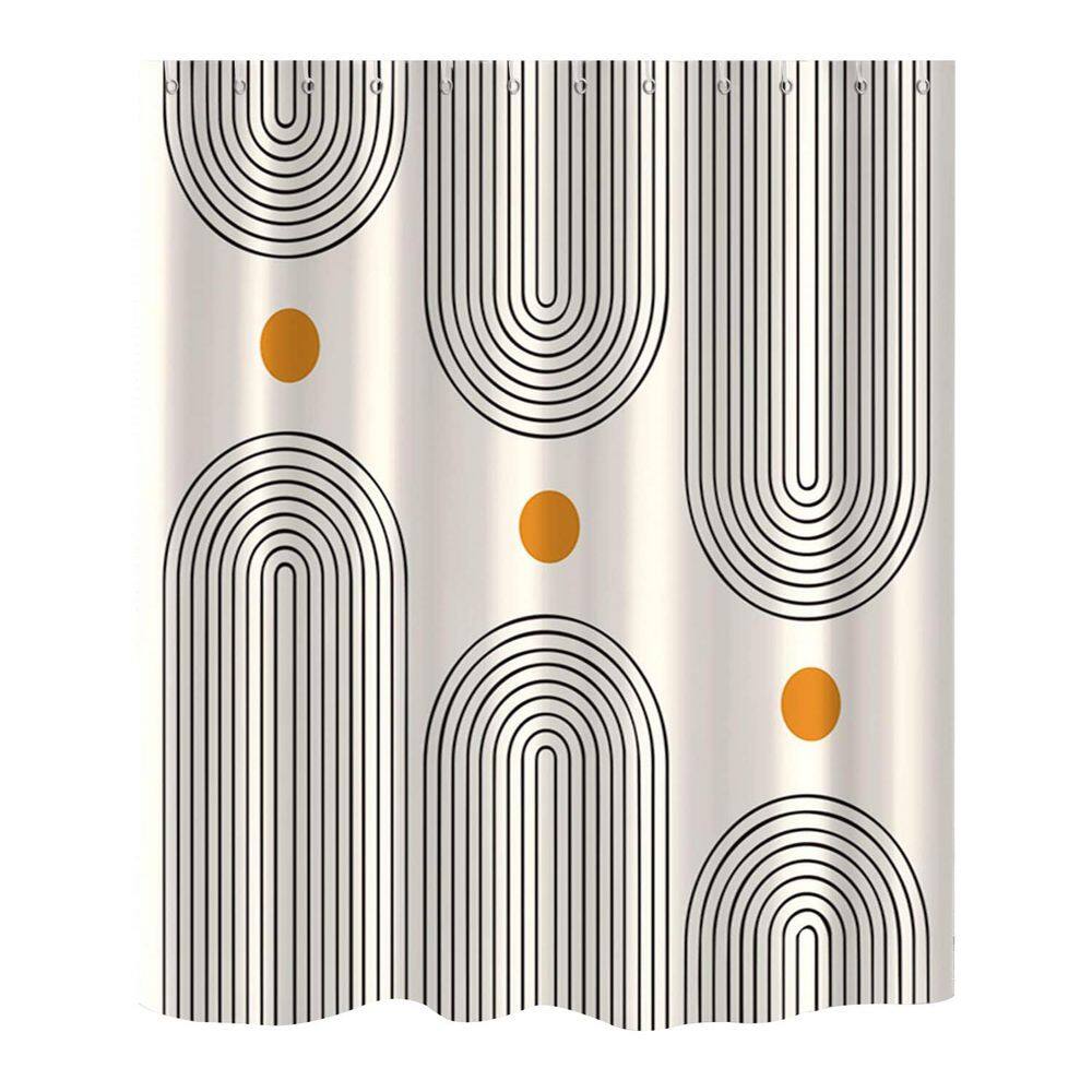 Boho Mid Century 72x72 Shower Curtain Minimalist Abstract Arch Sun Design Waterproof Fabric with 12 Hook Cream Polyester price history on PriceWatchPro