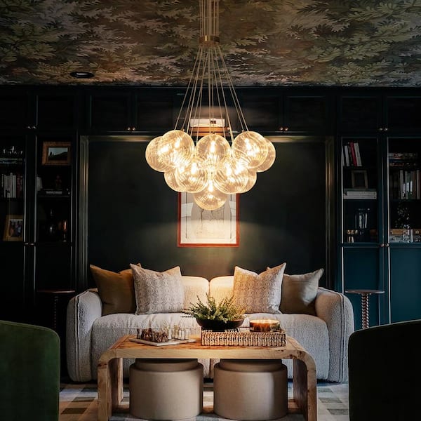 Rennnsan Lillian 13-Light Gold Modern Glass Globe Bubble