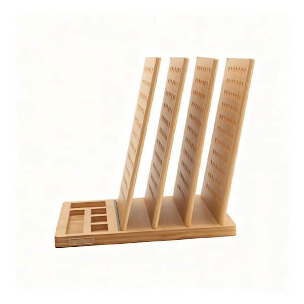 3-Tier Beige 10 in. x 10 in. Wood Desk Organizer
